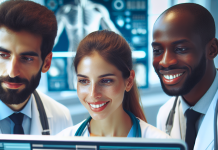 Healthcare Social Media Marketing: Strategies for Pharma Success A marketer reviewing healthcare social media metrics on a desktop screen.