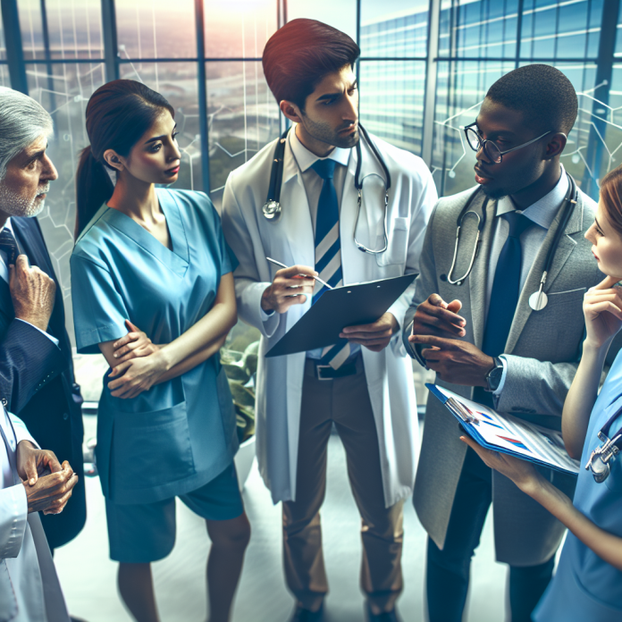 Healthcare marketer designing a patient-centered campaign with digital tools and data analytics.