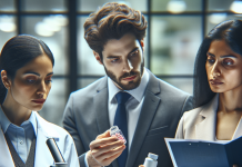 Mastering Pharmaceutical Marketing: Strategies to Drive Success in the Pharma Industry Pharma marketer planning a branded drug campaign with digital tools.