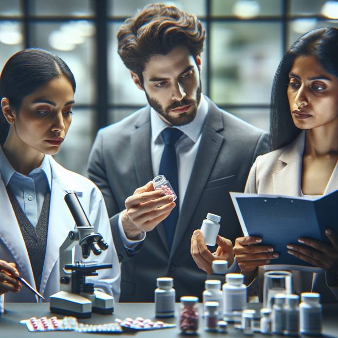 Pharma marketer planning a branded drug campaign with digital tools.