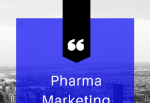 Audience Engagement Strategies for Pharma Marketing: Boost HCP and Patient Interaction Graphic with the title “Pharma Marketing Engagement Strategies That Work” over a city skyline background.