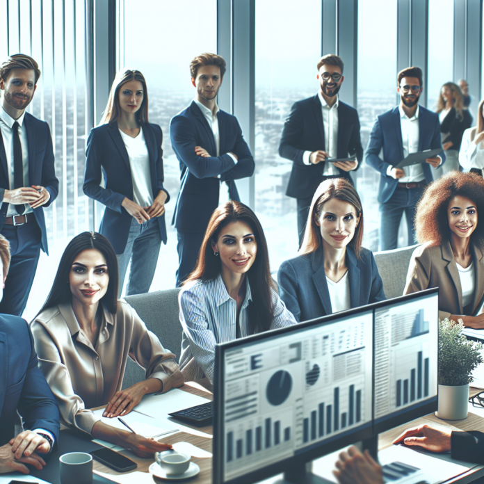 Pharma marketing executives analyzing social media advertising metrics.