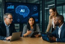 AI-Powered Pharma Marketing: What 2025 Has in Store Pharma marketers reviewing an AI-powered campaign dashboard