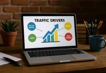 Exploring Traffic Drivers To Your Website Digital marketing dashboard showing traffic driver sources for a pharmaceutical brand.