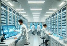 Where to Start in Pharma Research: A Modern Guide for Marketers Pharmaceutical researchers using digital tools in a lab setting.