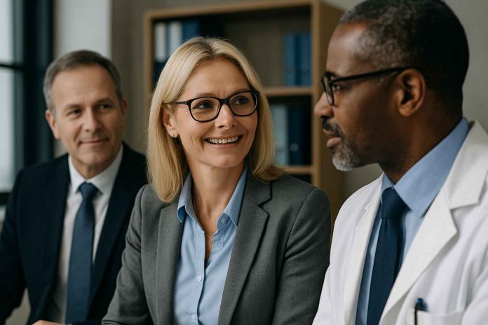 Pharma professionals strengthening connections in a digital network for 2025.