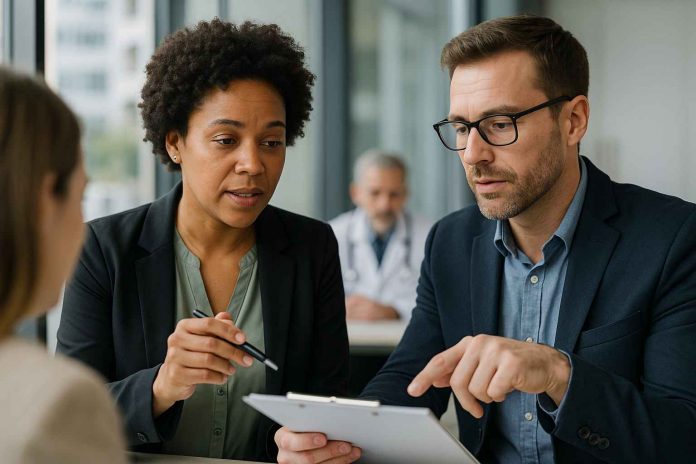 Network diagram showing referral relationships in pharma marketing.