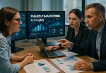 How Is AI Changing Pharma Marketing: What Brand Teams Need to Know Pharma marketing team using AI platform to plan omnichannel strategy in 2025