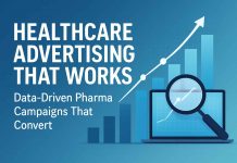 Healthcare Advertising That Works: Data-Driven Pharma Campaigns That Convert Healthcare advertising professionals reviewing campaign analytics on multiple digital devices