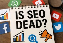 Is SEO Dead? Find Out How It Is Evolving and Including More Channels Marketer looking at AI search optimization metrics on a digital screen.