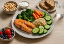 What Can I Eat On A Crohn’s Disease Diet? Digestive-friendly Crohn's disease diet meal with vegetables and lean protein.