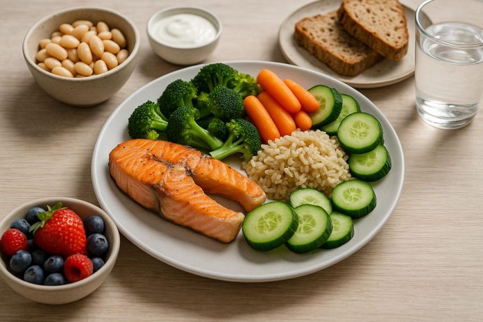 Digestive-friendly Crohn's disease diet meal with vegetables and lean protein.