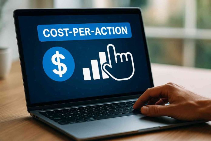 Pharma marketing dashboard showing Cost-Per-Action analytics