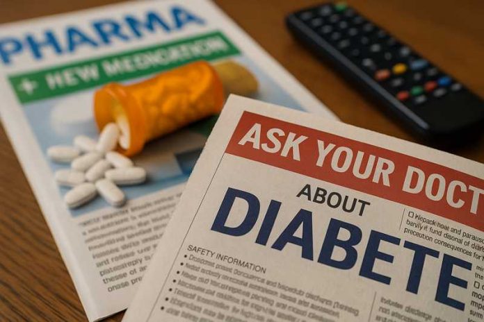 Marketer reviewing traditional advertising materials for a pharma brand.