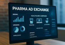 What is a Pharma Ad Exchange? Digital interface displaying pharma ad exchange bidding and healthcare campaign targeting.