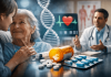 Emotional Storytelling in Pharma: Where to Draw the Line Doctor and patient interaction with medicine and DNA imagery representing emotional storytelling in pharmaceutical marketing