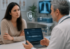 The AI Scribe Backlash: Why Patients Distrust Automated Healthcare Doctor discussing AI medical scribe technology with a concerned patient during a healthcare consultation