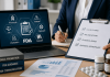The New FDA Advertising Pressure: How Pharma Marketers Must Evolve Messaging Strategy Pharma marketing professional reviewing FDA compliance checklist with digital dashboard and pharmaceutical materials