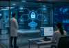 Inside the Clean Room: How Pharma Is Building Privacy-Safe Marketing Infrastructure Pharmaceutical marketers using privacy-safe clean room infrastructure to securely analyze healthcare marketing data in a high-tech laboratory environment.