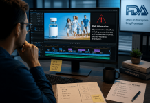 The Distraction Trap: Why FDA Regulators Are Targeting Pharma Video Design Pharmaceutical marketing compliance reviewer analyzing branded video content for FDA fair balance and risk disclosure requirements.