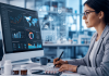 Real-Time Evidence, Real-Time Marketing: Why Static Campaigns Are Becoming a Risk Pharmaceutical marketing professional reviewing real-time clinical data dashboards and digital campaign analytics in a modern healthcare workspace.