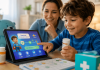 Why Gamified Pediatric Marketing Is Becoming Pharma’s New Adherence Strategy Child using a gamified healthcare app with a parent to support medication adherence and pediatric treatment engagement