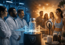 The Peptide Gold Rush: Can Pharma Win Back Trust? Pharmaceutical researchers and healthcare marketers contrast evidence-based peptide therapies with wellness industry marketing, highlighting trust, science, and responsible communication.