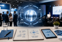 The Congress Effect: How Smart Brands Turn Medical Meetings into Year-Round Influence Pharmaceutical industry professionals networking at a medical congress with digital analytics and scientific engagement visuals illustrating a year-round congress strategy.