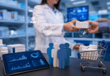 The Specialty Pharmacy Power Shift: Why Dispensing Networks Are Becoming Marketing Channels Specialty pharmacy marketing concept showing patient engagement, dispensing networks, healthcare analytics, and pharmacy support services.