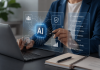 The AI-Powered Creative Brief: Why Pharma Marketers Need to Start Prompting AI Workflows, Not Just Agencies Pharmaceutical marketer using an AI-powered creative workflow dashboard to develop compliant marketing campaigns with automated prompts and collaborative digital tools.