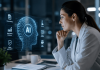 What Happens When AI Starts Reading Pharma Marketing Before Doctors Do? Healthcare professional reviewing AI-generated medical insights as an artificial intelligence assistant analyzes pharmaceutical research and scientific content.
