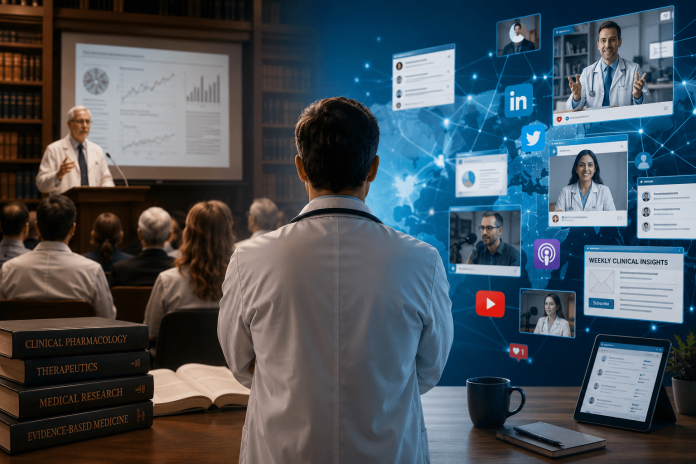 digital-opinion-leaders-pharma-vs-kols Healthcare professional comparing traditional Key Opinion Leaders with Digital Opinion Leaders using social media, podcasts, and online medical communities for pharmaceutical engagement.