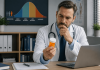 Why Most Doctors Don’t Prescribe the “Best” Drug First Physician evaluating treatment options while reviewing clinical evidence before prescribing a new pharmaceutical therapy.