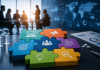 The End of the Pharma AOR: Why Pharma Agency Models Are Changing Pharmaceutical marketing leaders collaborating with specialist agency partners using AI-powered analytics and omnichannel marketing dashboards.