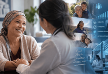 Pharma Marketing Keeps Getting Smarter. Patients Still Want It to Feel Human. Patient and healthcare professional having a personal conversation, representing authentic pharma marketing and human-centered communication.