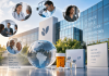 The Pharma Brand Isn’t the Only Brand Anymore. Should Companies Start Marketing the Company Behind the Medicine? Pharmaceutical company headquarters representing pharma corporate branding, corporate reputation, patient trust, and medicine brand strategy.