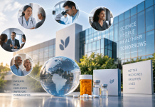 The Pharma Brand Isn’t the Only Brand Anymore. Should Companies Start Marketing the Company Behind the Medicine? Pharmaceutical company headquarters representing pharma corporate branding, corporate reputation, patient trust, and medicine brand strategy.