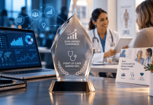 Pharma Just Created Awards for Data and Point of Care. That Says More Than Who Won Them. Pharma marketing trends represented by data analytics, point-of-care healthcare engagement, and pharmaceutical marketing awards.