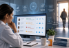 What If You Could See Nonadherence Coming Before the Patient Disappears? Healthcare professional using AI-powered predictive adherence analytics to identify patients at risk of therapy abandonment.