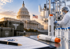 No Consumers. No DTC. So What Does Pharma Marketing Look Like When Washington Is the Customer? Government pharma commercialization featuring the U.S. Capitol, emergency medical auto-injectors, federal procurement documents, and pharmaceutical manufacturing.
