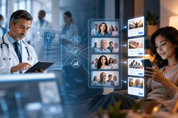 Doctor and consumer connected through data-driven pharma audience targeting and healthcare marketing technology