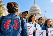 Kidney Patients Aren’t Just an Audience Anymore. They’re Becoming a Constituency. Kidney patients, caregivers, and healthcare professionals gather near the U.S. Capitol to promote civic engagement, healthcare policy reform, and patient advocacy.