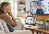 A Prescription Wearable Went on TV. The Funnel Looks Nothing Like Pharma’s Usual One. Woman exploring an Osteoboost prescription wearable after seeing a TV advertisement, with an online doctor consultation and medical device information on her laptop.
