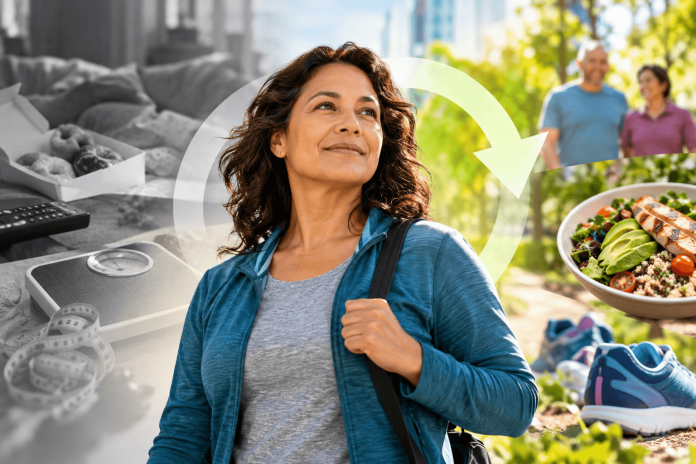 Woman making healthy lifestyle changes as part of a prediabetes awareness marketing campaign focused on prevention and action