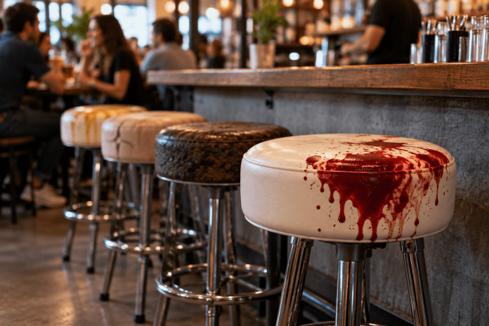 taboo-health-marketing-colorectal-cancer-campaign Creative bar stool installation used in a taboo health marketing campaign to raise awareness of colorectal cancer warning signs